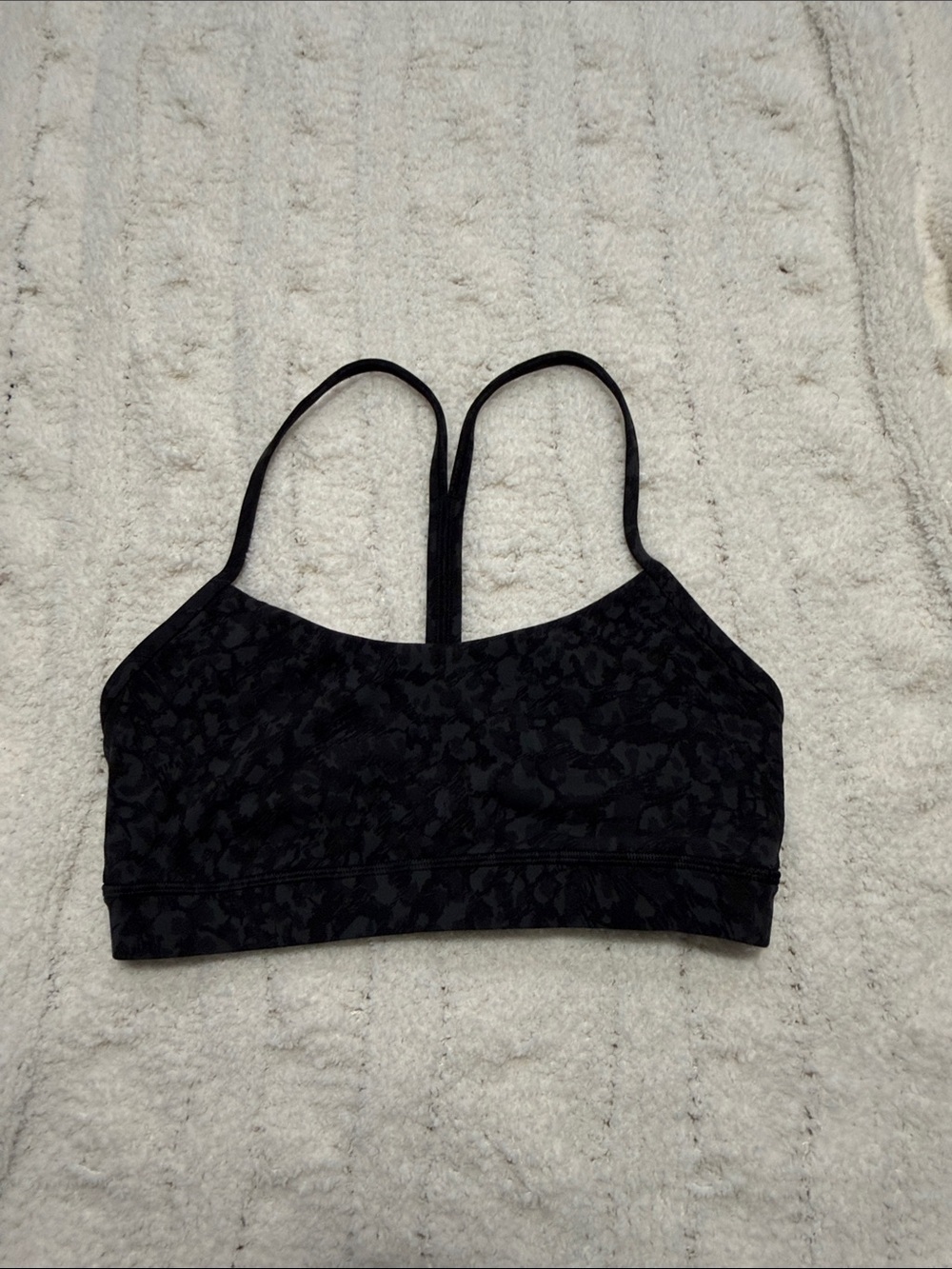 lululemon athletica Black Lace-Texture Racerback Sports Bra